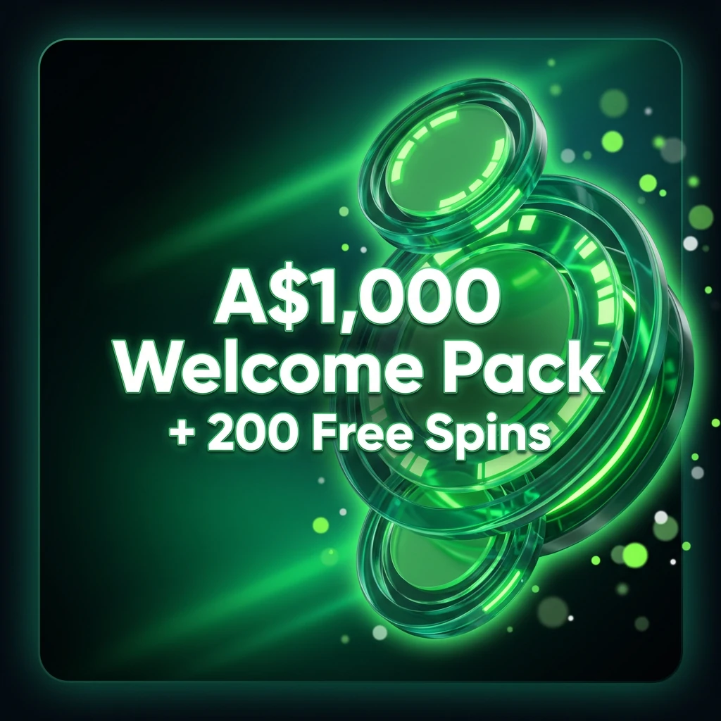 A$1,000 Welcome Pack + 200 Free Spins A$1,000 Welcome Pack + 200 Free Spins